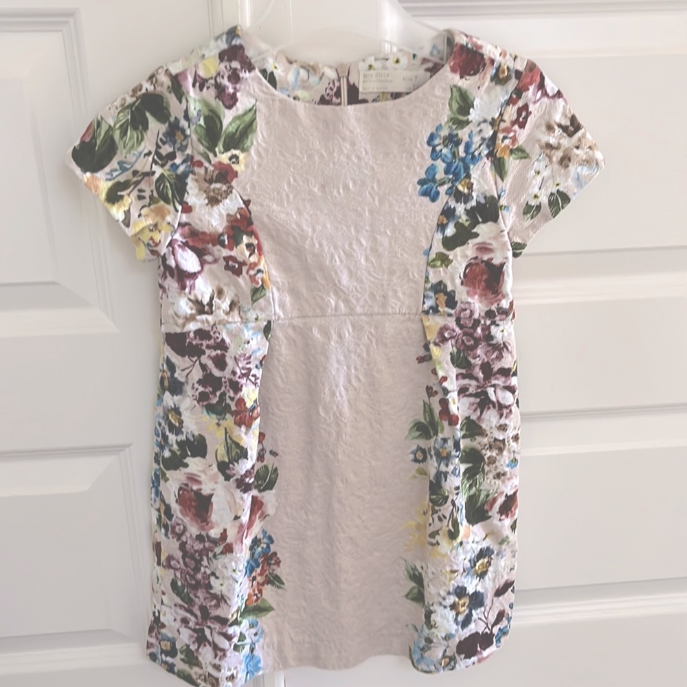 Zara girls jacquard floral dress